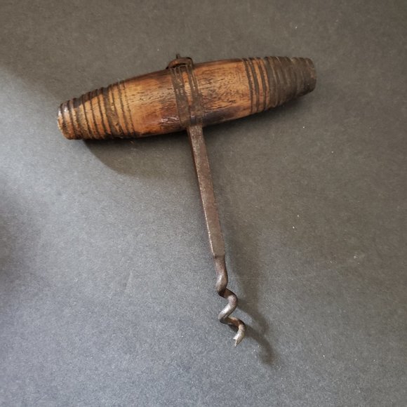 Vintage Dining Antique Wooden Handle Corkscrew Poshmark